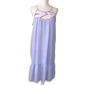 Vintage GRANADA Midi Summer Dress Women's Size Medium Blue Blue Sleeveless